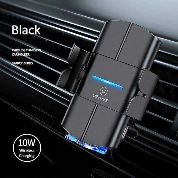USAMS indukcinis laikiklis US-CD133 10W automatinis ventiliacijos grotelėms juodos spalvos CD133ZJ01
