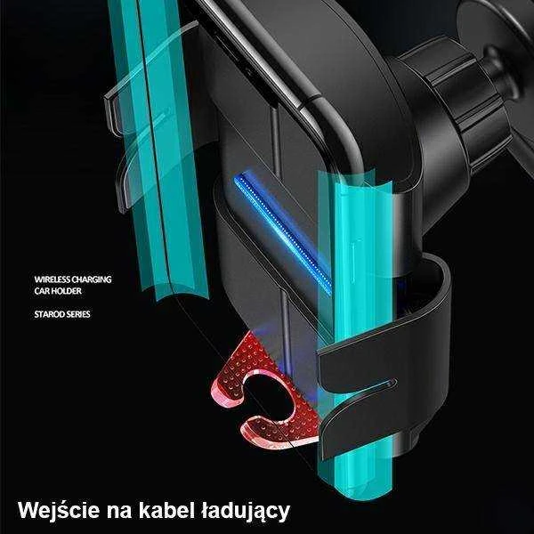 USAMS indukcinis laikiklis US-CD133 10W automatinis ventiliacijos grotelėms, žalios spalvos CD133ZJ02