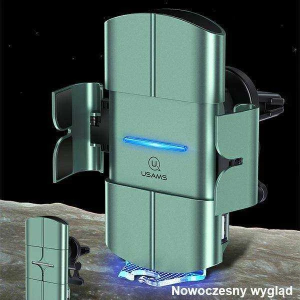 USAMS indukcinis laikiklis US-CD133 10W automatinis ventiliacijos grotelėms, žalios spalvos CD133ZJ02