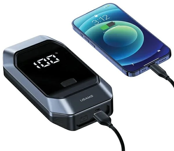 USAMS Jumpstarter Powerbank 8000mAh+ built-in flashlight juodos spalvos ZB284ZDB01 (US-ZB284)