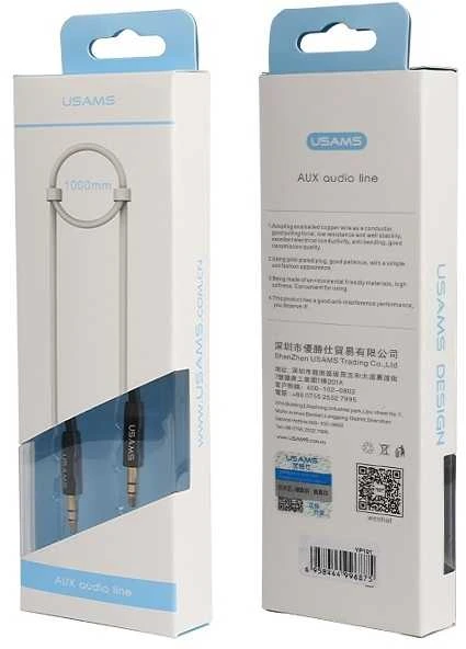 USAMS Adapteris audio jack 3,5m - 3,5m 1m juodos spalvos YP101 (YP-01)
