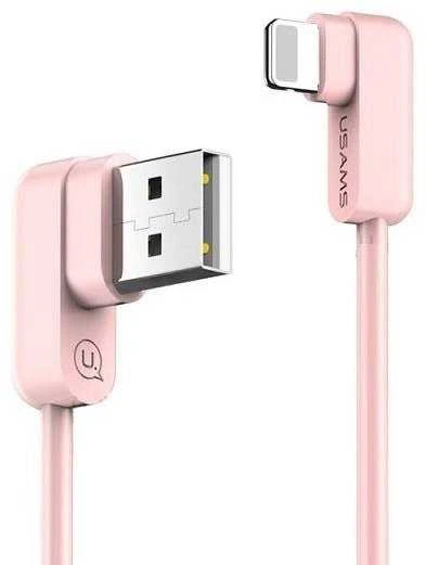USAMS U-flow kampinis Lightning kabelis 1.2m 2A rožinis IPUSBCY03 (US-SJ165)