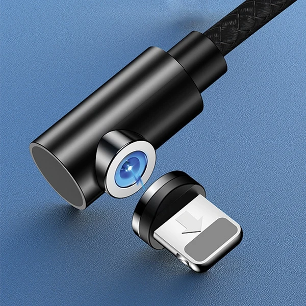 USAMS U54 magnetinis kampinis kabelis 1m, žaibo raudonas SJ444USB02 (US-SJ444)