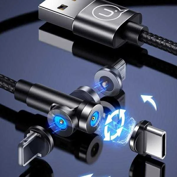 USAMS U59 Magnetic Lightning Kabelis 2.1A Fast Charge 1m Braided juodos spalvos SJ472USB01 (US-SJ472)