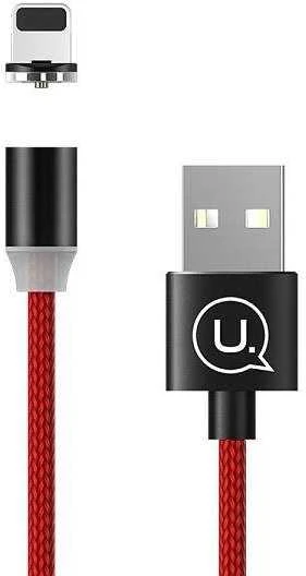 USAMS U-Sure magnetinis Lightning kabelis 1m 2.1A pintas raudonas SJ292USB02 (US-SJ292)