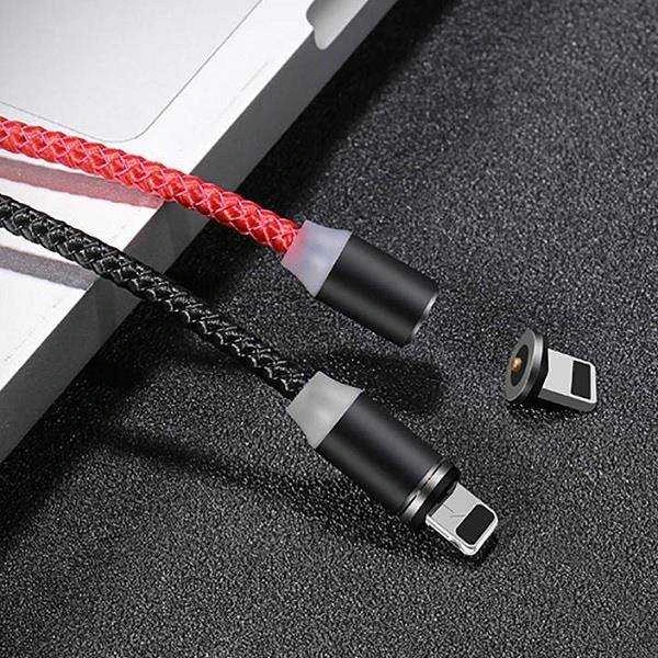 USAMS U-Sure magnetinis Lightning kabelis 1m 2.1A pintas raudonas SJ292USB02 (US-SJ292)
