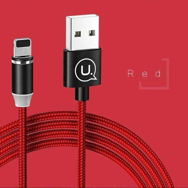 USAMS U-Sure magnetinis Lightning kabelis 1m 2.1A pintas raudonas SJ292USB02 (US-SJ292)