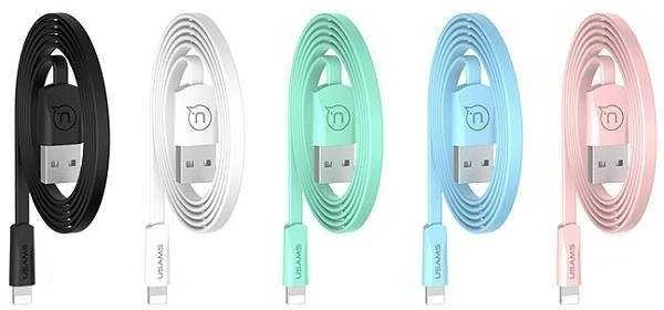 USAMS U2 Flat kabelis Lightning 1.2m baltas SJ199IP02 iPhone 5/6/7/8/X (US-SJ199)