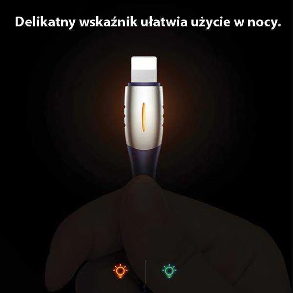 USAMS pintas U-Tone Lightning kabelis 1.2m su išjungimo funkcija 2A greito įkrovimo juodos spalvos SJ344USB01 (US-SJ344)