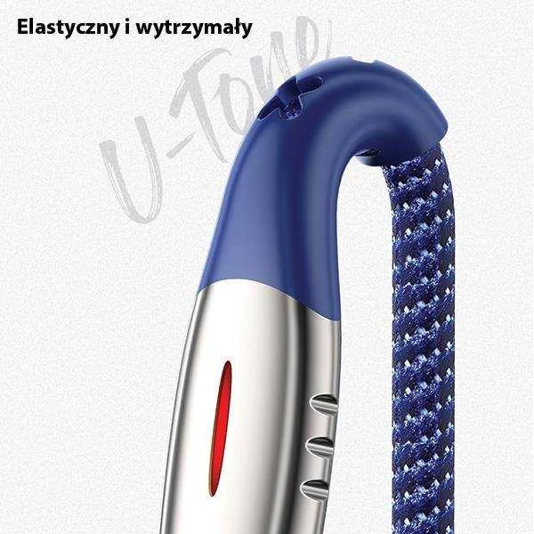 USAMS pintas U-Tone Lightning kabelis 1.2m su išjungimo funkcija 2A greito įkrovimo juodos spalvos SJ344USB01 (US-SJ344)