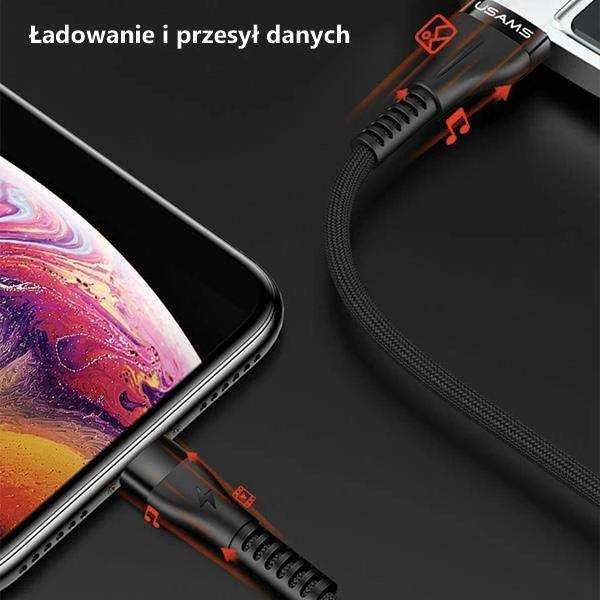 USAMS Kabelis pintas U33 lightning 1,2m2A Fast Charging rožinės spalvos SJ360USB03 (US-SJ360)