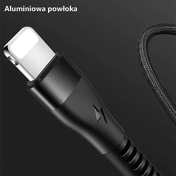 USAMS Kabelis pintas U33 lightning 1,2m2A Fast Charging rožinės spalvos SJ360USB03 (US-SJ360)