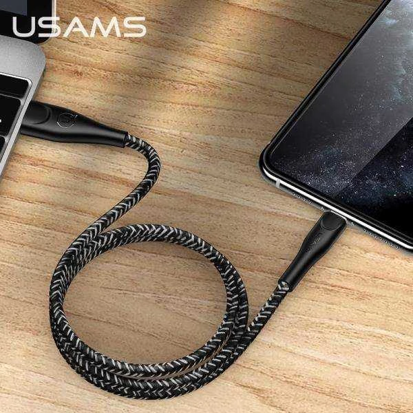 USAMS Braided U41 Lightning Kabelis 3m 2A juodos spalvos SJ397USB01 (US-SJ397) Fast Charge
