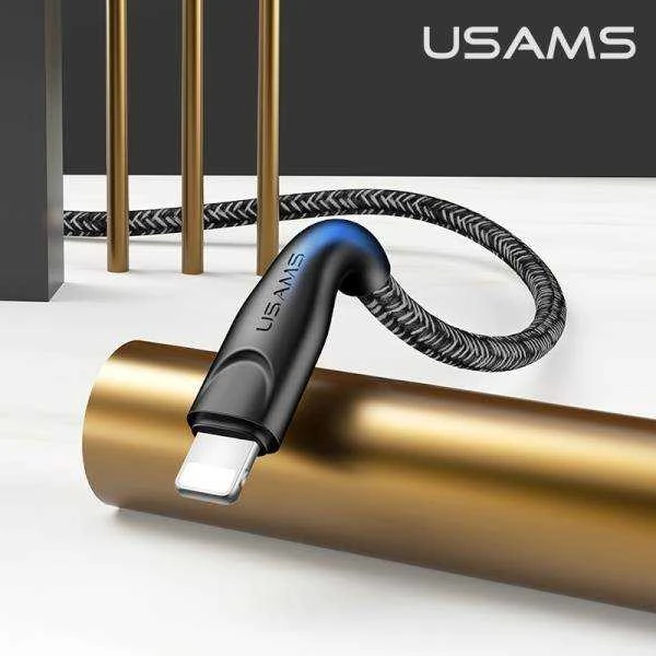USAMS Braided U41 Lightning Kabelis 3m 2A juodos spalvos SJ397USB01 (US-SJ397) Fast Charge