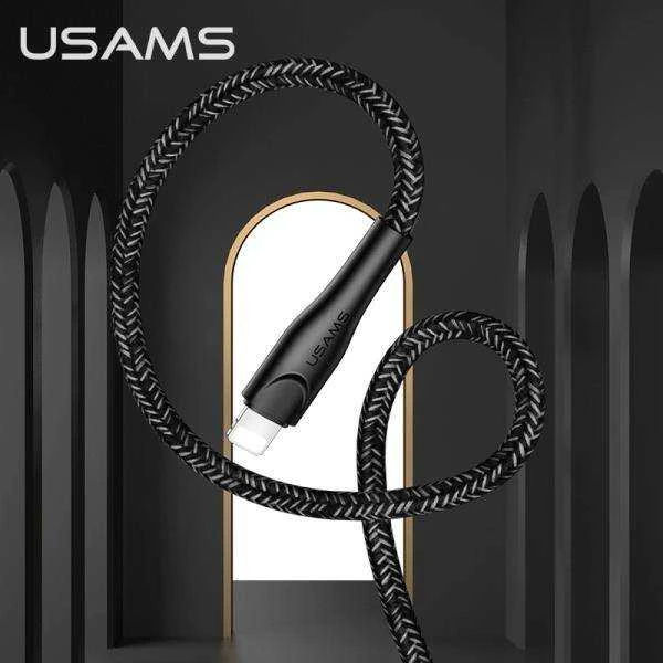 USAMS Braided U41 Lightning Kabelis 3m 2A juodos spalvos SJ397USB01 (US-SJ397) Fast Charge