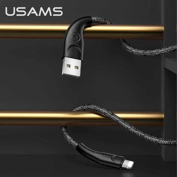 USAMS Braided U41 Lightning Kabelis 3m 2A juodos spalvos SJ397USB01 (US-SJ397) Fast Charge