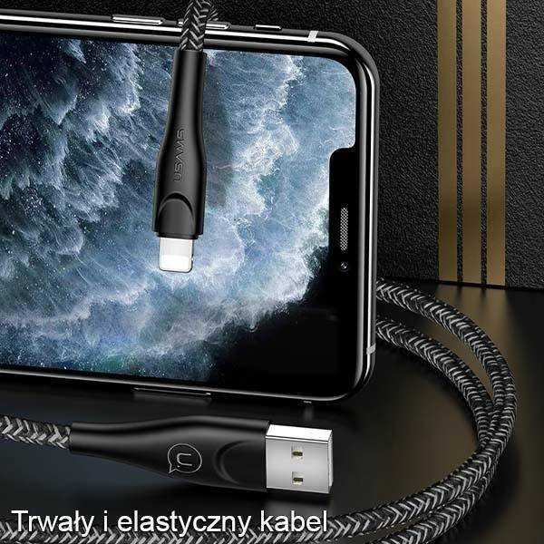 USAMS pintas kabelis U41 Lightning 3m 2A raudonas SJ397USB02 (US-SJ397) greito įkrovimo