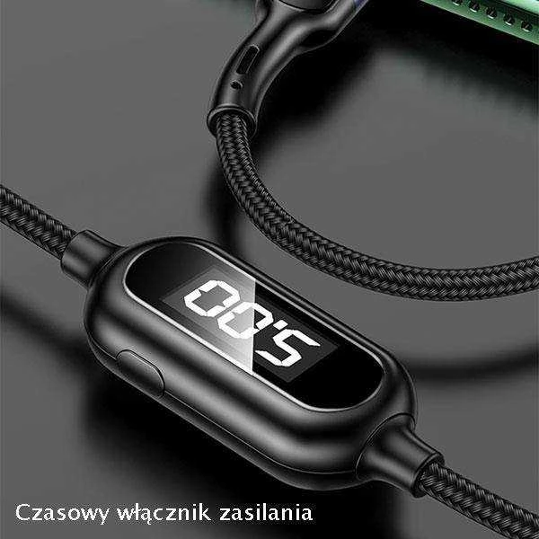 USAMS pintas U48 Lightning kabelis 1.2m 2A greito įkrovimo su LED juodos spalvos SJ423USB01 (US-SJ423)