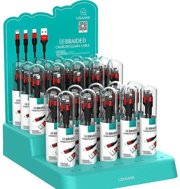 USAMS pintas U5 2A Lightning kabelis, raudonas 1.2m SJ220IP02 (US-SJ220)