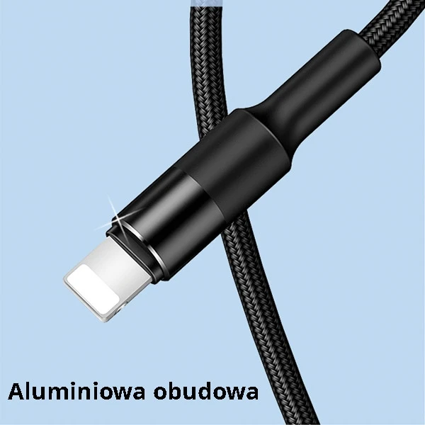 USAMS Braided U5 3-in-1 Kabelis 1.5m 2A juodos spalvos (Lightning/microUSB/USB-C) SJ2193IN101 (US-SJ219)