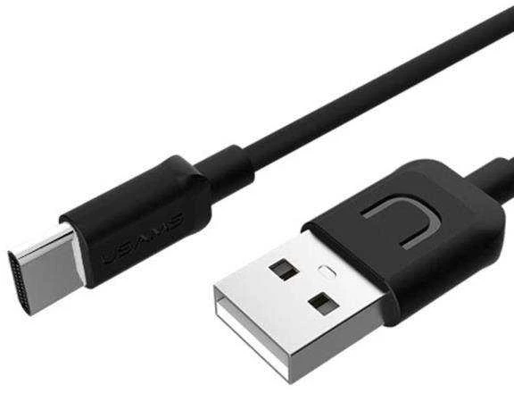 USAMS U-Turn USB-C Kabelis 1m juodos spalvos 2A TCUSBXD01 (US-SJ099)
