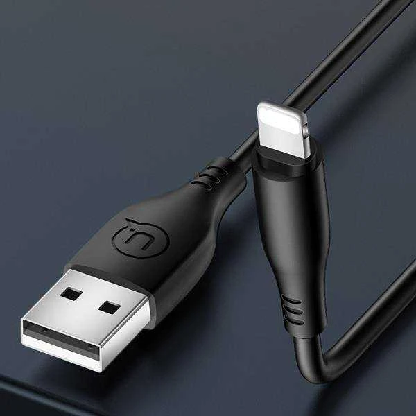 USAMS U18 Lightning 2A Fast Charge Kabelis 1m juodos spalvos SJ266USB01 (US-SJ266)