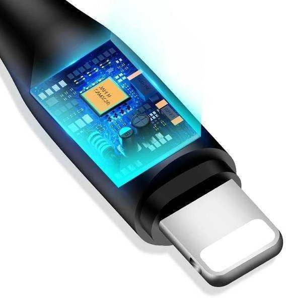 USAMS U18 Lightning 2A Fast Charge Kabelis 1m juodos spalvos SJ266USB01 (US-SJ266)