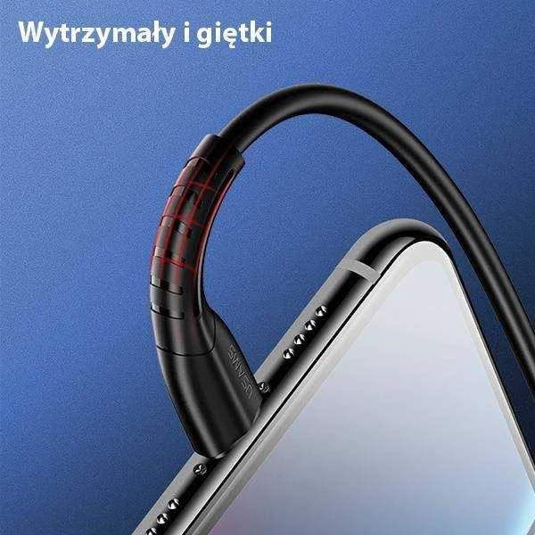 USAMS U35 Lightning Kabelis 2A Fast Charge 1m juodos spalvos SJ364USB01 (US-SJ364)