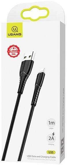 USAMS U35 Lightning Kabelis 2A Fast Charge 1m juodos spalvos SJ364USB01 (US-SJ364)