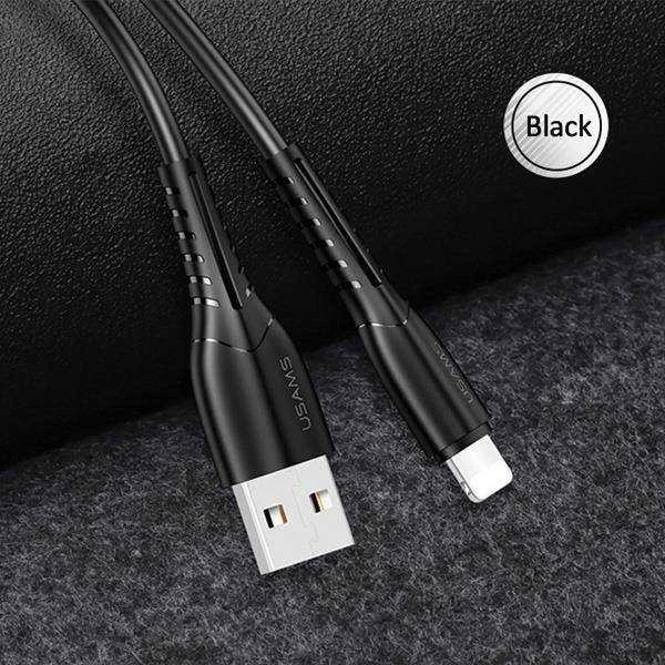 USAMS U35 Lightning Kabelis 2A Fast Charge 1m juodos spalvos SJ364USB01 (US-SJ364)