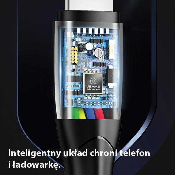 USAMS U35 Lightning Kabelis 2A Fast Charge 1m juodos spalvos SJ364USB01 (US-SJ364)