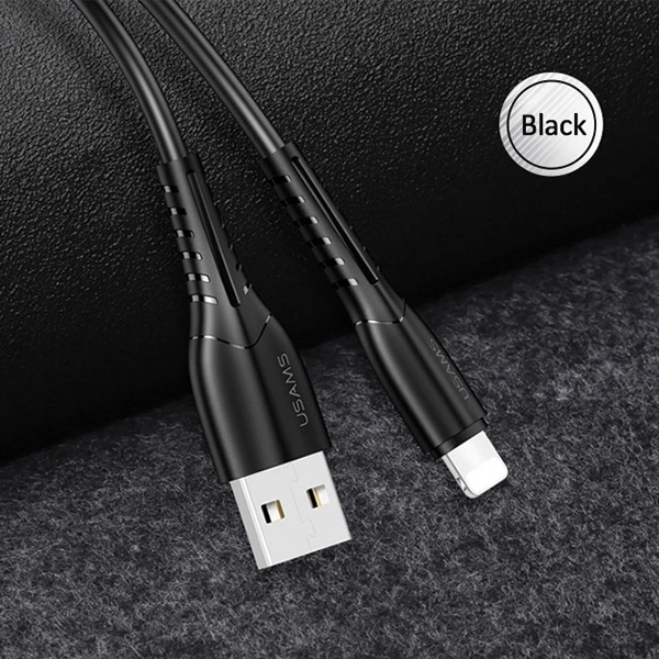 USAMS U35 Lightning Kabelis 2A Fast Charge 1m juodos spalvos SJ364USB01 (US-SJ364)