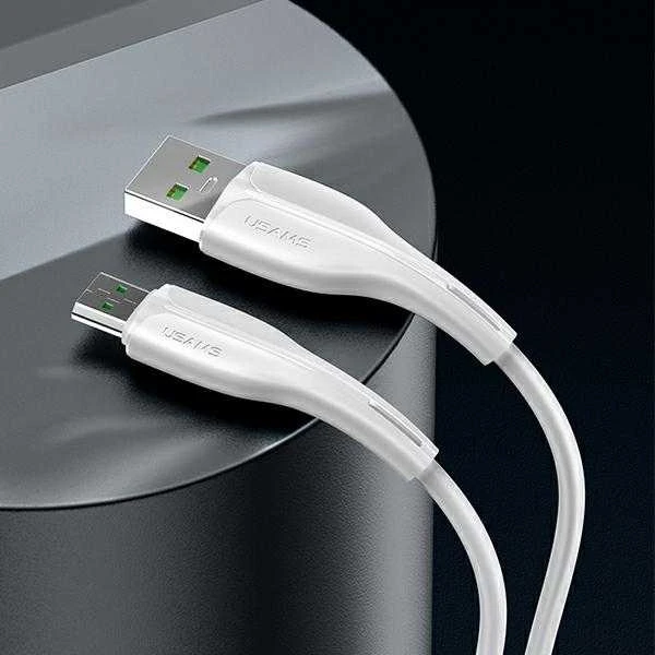 USAMS CABLE U38 MICROUSB 4A GREITAS ĮKROVIMAS OPPO 1M Baltas