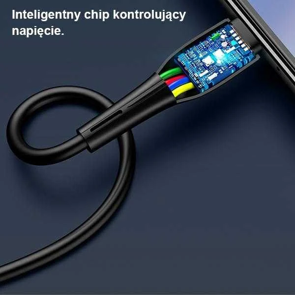 USAMS CABLE U38 MICROUSB 4A GREITAS ĮKROVIMAS OPPO 1M Baltas