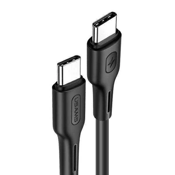 Usams U43 USB-C į USB-C greito įkrovimo laidas 100W, Juodas
