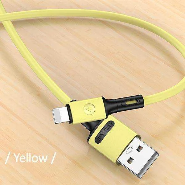 USAMS U52 Lightning 2A greito įkrovimo kabelis 1m geltonas SJ434USB03 (US-SJ434)