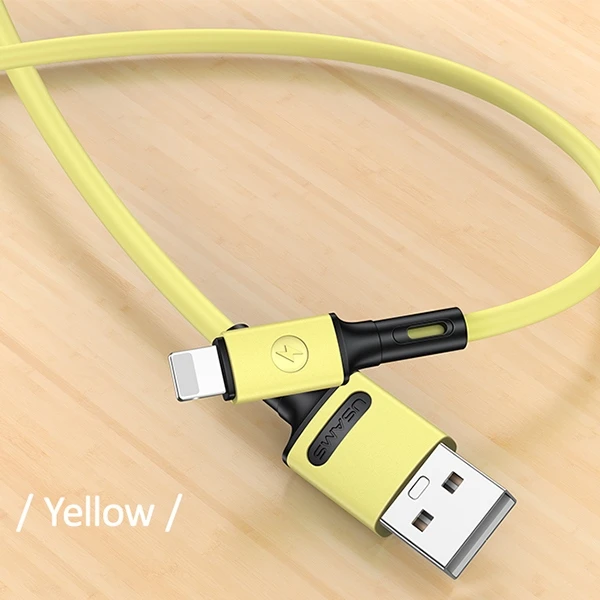 USAMS U52 Lightning 2A greito įkrovimo kabelis 1m geltonas SJ434USB03 (US-SJ434)