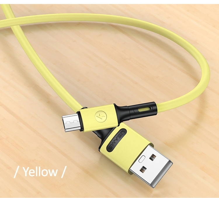 USAMS U52 microUSB 2A greito įkrovimo kabelis 1m geltonas SJ435USB03 (US-SJ435)