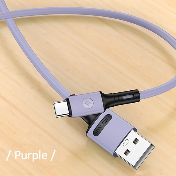 USAMS U52 USB-C 2A Fast Charge Kabelis 1m violetinės spalvos SJ436USB04 (US-SJ436)