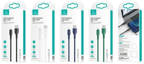 USAMS U68 Lightning 2A greito įkrovimo 1m mėlynas SJ500USB03 (US-SJ500)