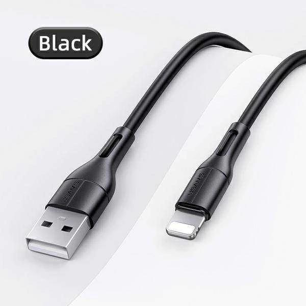 USAMS U68 Lightning 2A Fast Charge 1m juodos spalvos SJ500USB01 (US-SJ500)