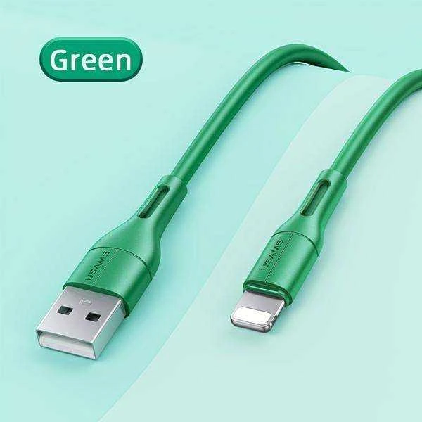 USAMS U68 Lightning 2A greito įkrovimo 1m žalias SJ500USB04 (US-SJ500)