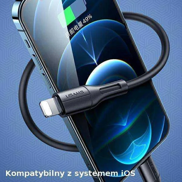 USAMS U68 Lightning 2A Fast Charge 1m juodos spalvos SJ500USB01 (US-SJ500)