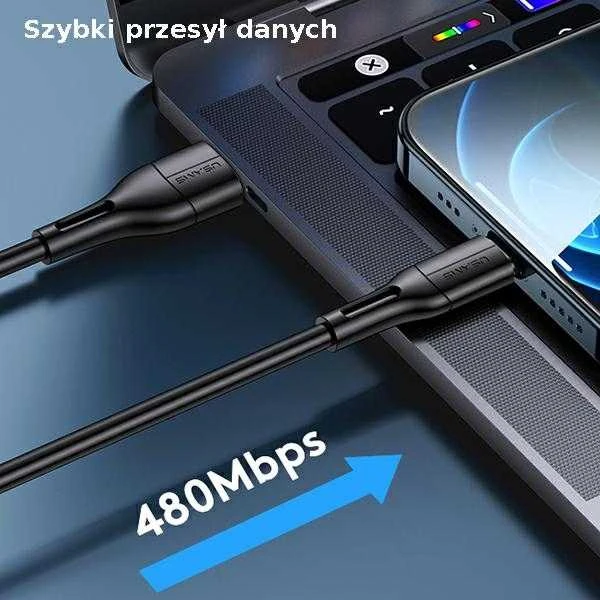 USAMS U68 microUSB 2A Fast Charge 1m juodos spalvos SJ502USB01 (US-SJ502)