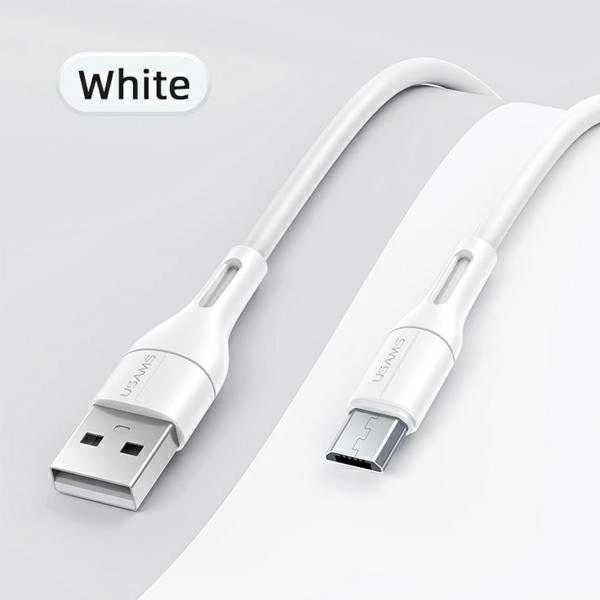 USAMS U68 microUSB 2A greito įkrovimo 1m baltos spalvos SJ502USB02 (US-SJ502)