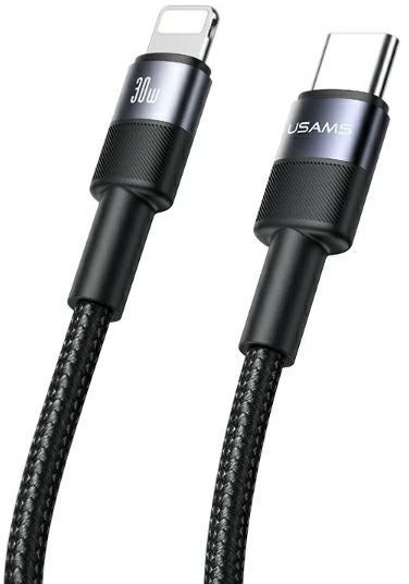 USAMS USB-C į Lightning kabelis 30W 1.2m juodos spalvos SJ729USBSG01 (US-SJ729) (tube)