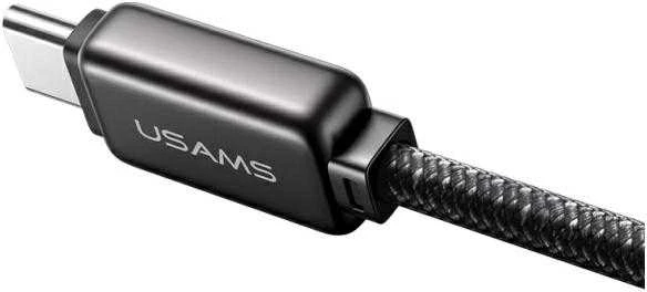 USAMS USB-C į USB-C kabelis 100W 1.2m cinko lydinio greito įkrovimo duomenų kabelis Meteor serijos SJ744USB0