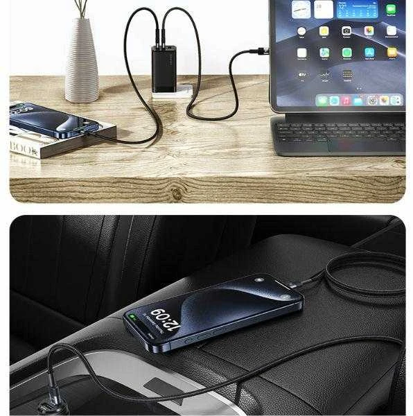 USAMS kabelis USB-C į USB-C komplektas 30vnt 3A 1.2m pintas SJ724ZJ01 (US-SJ724)