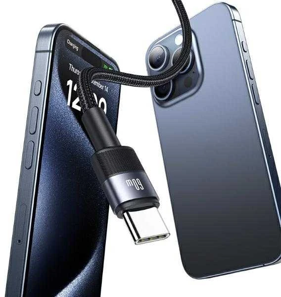 USAMS Kabelis USB-C į USB-C 60W 1.2m greito įkrovimo steel/tarnish SJ724USBSG01 (US-SJ724)