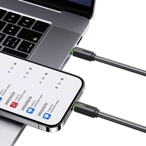 USAMS USB-C/Lightning Kabelis 1m SJ73530W juodos spalvos YU Series SJ735USB01 (US-SJ735)